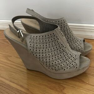 Peep toe wedges